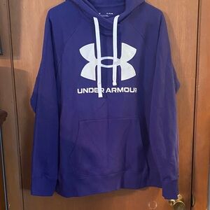 Under Armour Deep Purple Hoodie with White Logo